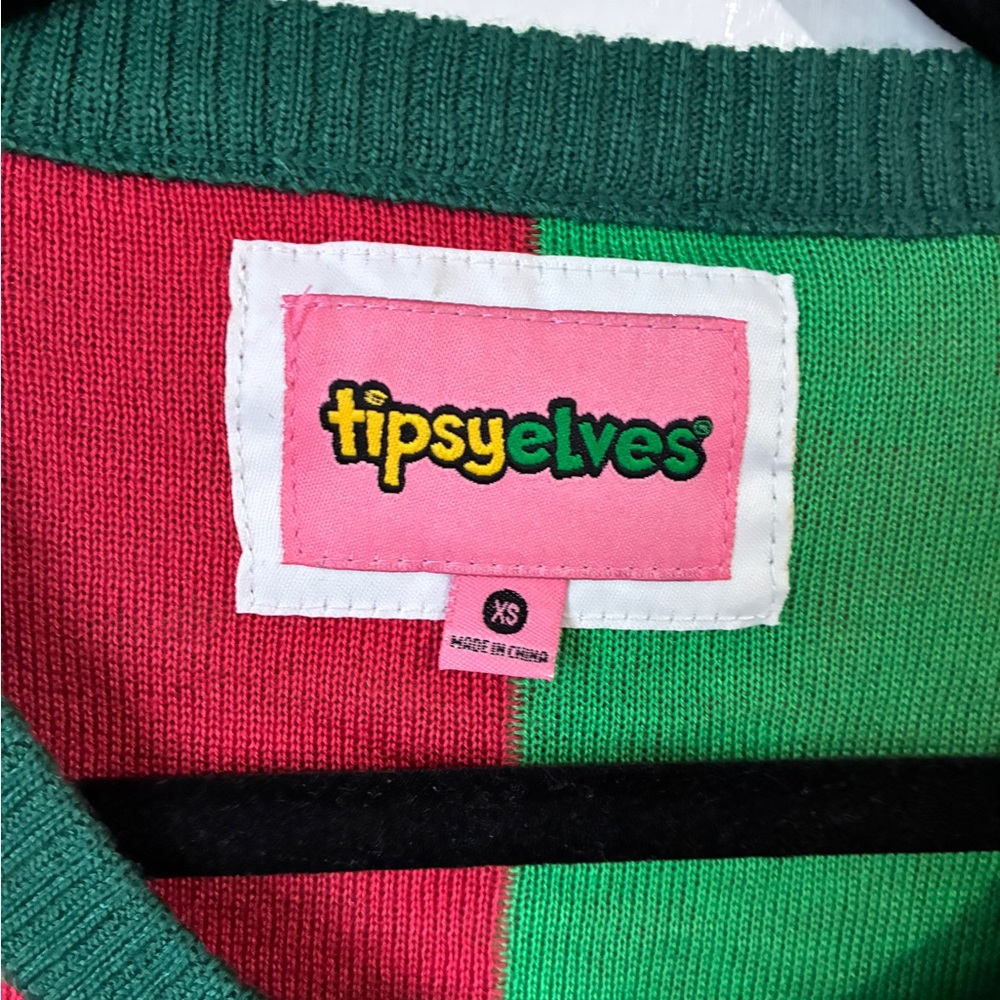 Tipsy Elves Gift Christmas Sweater Bow Funny XS - Picture 4 of 6